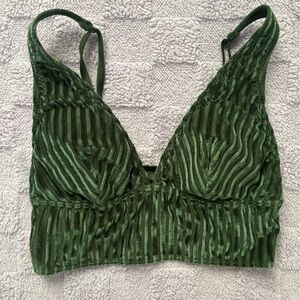 Victoria Secret PINK velvet green bralette